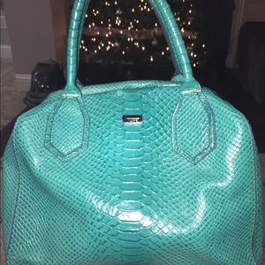 Teal Lodis Leather Handbag
